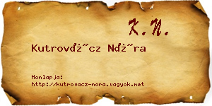 Kutrovácz Nóra névjegykártya