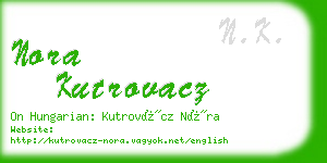 nora kutrovacz business card